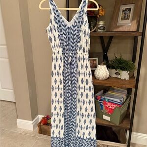 Tuchuzy Blue and White Patterned Dress